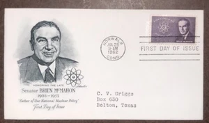 U.S. HONORING SENATOR BRIEN McMAHON FDC SC#1200 SINGLE NTA - Picture 1 of 2