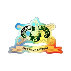 Holographic Die-cut Stickers - 3rd Cavalry Regiment w Br - Ribbon - Picture 1 of 2