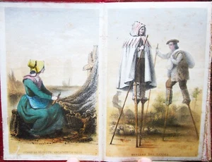 c1860 Costumi Pirenei Pirenei Francia Francese 24 Litografie Pierre Gorse RARO - Foto 1 di 17