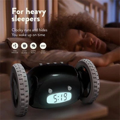 Hide and seek-Escape electronic alarm clock, Lazy Alarm clock with wheels - Image 1 of 4