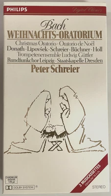 Bach Christmas Weihnachts-Oratorium Peter Schreier 3 Cassettes Box Set - Philips - Image 1 of 4