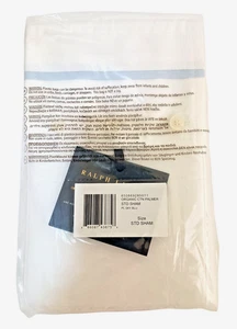 Ralph Lauren Palmer Perkal Bio Standard Kissenbezug Weiß Himmelblau Neu mit Etikett - Bild 1 von 5