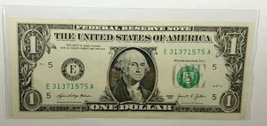 $1 2021 FEDERAL RESERVE NOTE FANCY NOTE E 31371575 A 4 PAIR #'s 33 11 55 77 - Picture 1 of 5