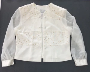 Vintage Anthony Richards Damenjacke vorne offen Größe 16 cremefarbene Schulterpolster - Bild 1 von 6