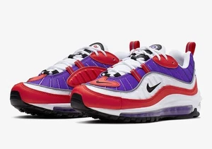 Nike Air Max 98 Raptors Womens Size US 7 Red White Purple Shoes Sneakers New ✅ - Picture 1 of 16