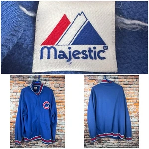 Majestic Chicago Cubs Baumwolljacke mit durchgehendem Reißverschluss rot-weißer Besatz MLB XXL 2XL - Bild 1 von 11