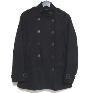 Burberry London Nova Check Wool Double Breasted Coat Black US 6 レディース - Bild 1 von 7