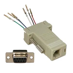DB9-Male to RJ11/12 (6 wire) RS232 Modular Adapter Ivory - Picture 1 of 1