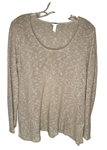 Eileen Fisher Linen Blend Scoop Neck Tunic Sweater Beach Coastal Beige Size L - Picture 1 of 13