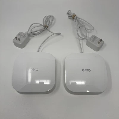 Lote de 2 - EERO Pro 6 Mesh WiFi 6 Router Tri-Band Modelo K010001 con Cables de Alimentación Foto 1 de 4