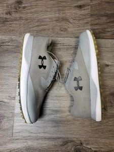 Under Armour Tour Tips Grey Golf Shoes Men's 8 Cork Soles Cleats - Picture 1 of 16