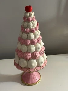 Martha Stewart rosa gepeitschte Baiser Macarons Standfuß Weihnachtsbaum - Bild 1 von 10