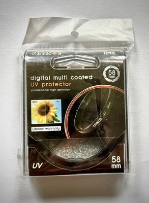 Zeikos UV Protector filter 58mm sealed in box (UV + protects lens front element) - Image 1 of 2