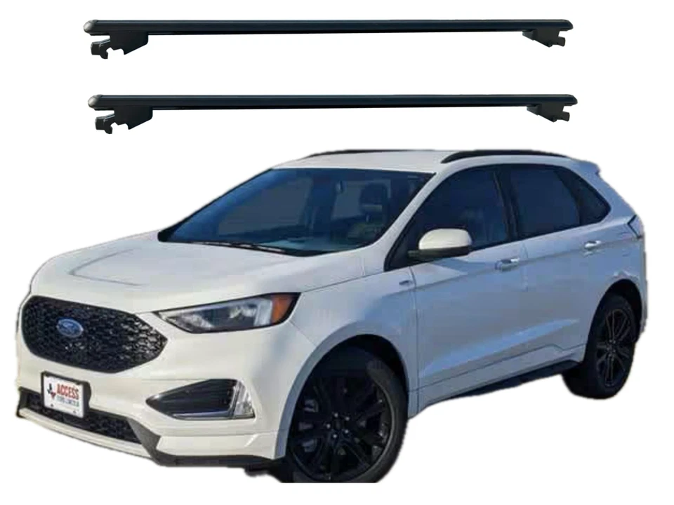 Fits Ford Edge SUV 2015 Onwards | Roof Rack Cross Bars | Black Aluminum Foto 1 de 4
