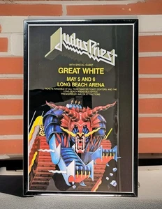Judas Priest, Great White 1984 Long Beach Arena Framed Concert Poster - Picture 1 of 2
