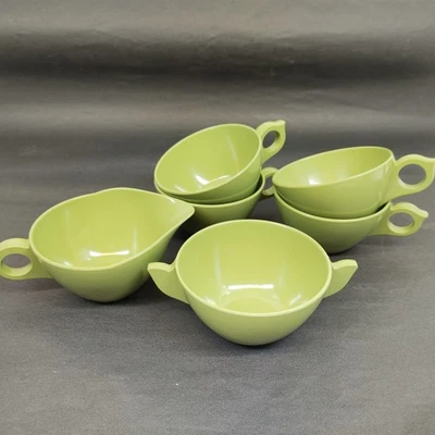 Juego de 4 tazas de té vintage de azúcar crema aguacate melamina #306 Foto 1 de 4