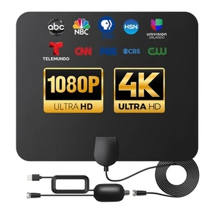 TV Antenna Indoor Long Range 900 Miles, Supports 4K 1080p Smart TV Signal Rec... - Picture 1 of 7