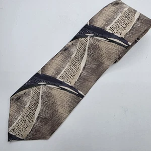 Adolfo Men's Designer tie Italian Silk Abstract Art Design 58" X 4" Art Deco  - Picture 1 of 5