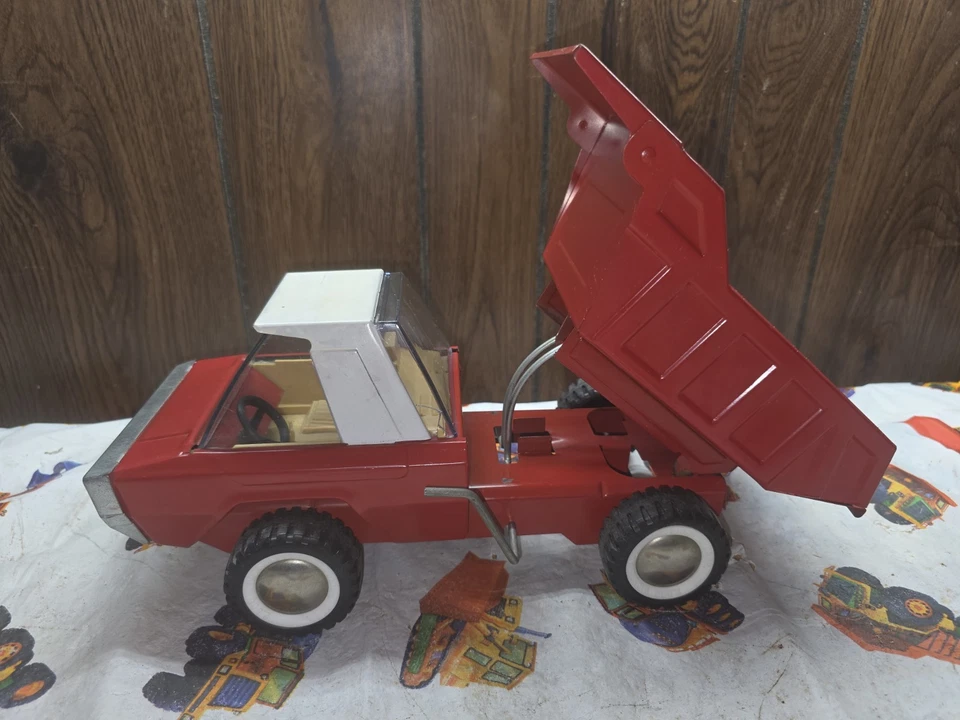 Camión de volteo Buddy L Push-N-Steer años 70 juguete de acero prensado 14 1/2" de largo Foto 1 de 4
