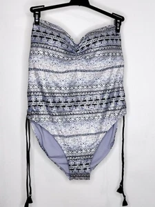 NWT Ambrielle One Piece Summer 2X Swim Suit Built In Bra Slit Tie Sides - Picture 1 of 2
