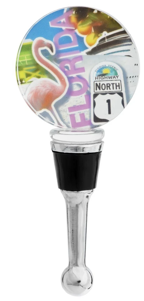 Tapón de botella de vino de vidrio y metal Florida - Destinos por LAArts Foto 1 de 1