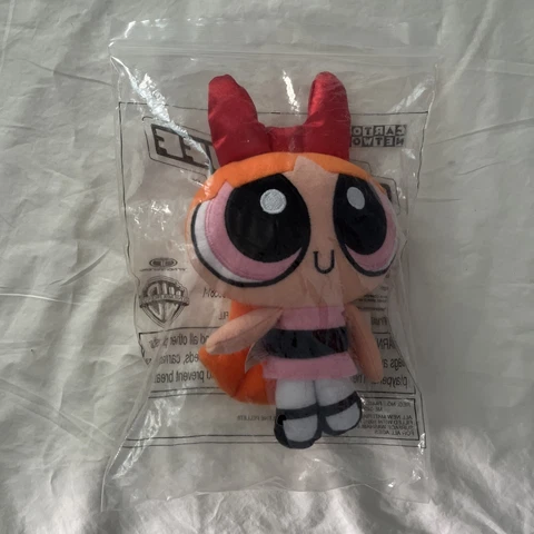 1999 Power Puff Girls Plush Doll Blossom Bean Bag Toy In The Bag Cover