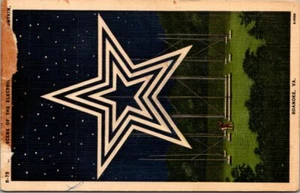Vintage Postcard Night Scene the Electric Star on Mill Mountain Roanoke Virginia - Picture 1 of 2