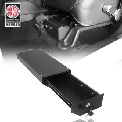 Driver Side Under Seat Lockable Steel Storage Box for Jeep Wrangler JK 2007-2018 Foto 1 de 4