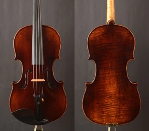 German dark anti ! 1pc back, Advacned model 4/4 violin, Orchestra level - Picture 1 of 7