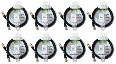 (8) Chauvet DMX3P10FT 10 Foot Male To Female 3 Pin DMX Lighting Cable - Image 1 of 4