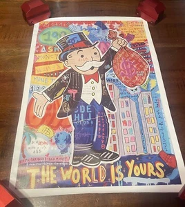 Canvas Poster 13” X 18 1/2” Monopoly The World Is Yours - Picture 1 of 1