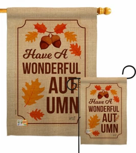 Wonderful Autumn Garden Flag Harvest & Fall Decorative Gift Yard House Banner - Picture 1 of 17