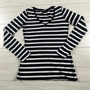 Express Size XS Top Women's Navy White Striped Stretch V-Neck Long Sleeve - Picture 1 of 7