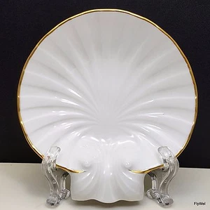 Noritake Muschel Schmuck Schale 5 Zoll Elfenbein Goldrand Ring Halter Süßigkeiten N3893 - Bild 1 von 5