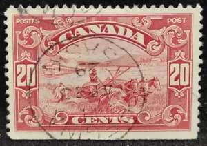 MATT'S STAMPS CANADA SCOTT #157 CANADIAN PICTORAL "HARVESTING WHEAT" USED CV$12 - Picture 1 of 3