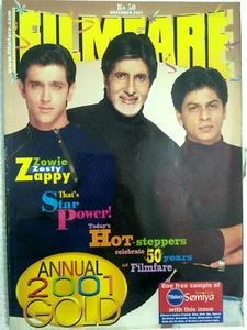 FILM MAGAZINE FILMFARE 2001 ANNUAL GOLD AMITABH, REKHA, SHAHRUK, KAREENA, TABU - Picture 1 of 9