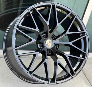 21'' Rims fit Porsche Macan Mesh Gloss Black Wheels Pirelli Winter Tires Stagger - Picture 1 of 1