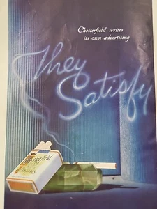 1936 Chesterfield Zigaretten RBBC Magazin Druck Werbung Rauchschrift zufriedenstellen - Bild 1 von 2