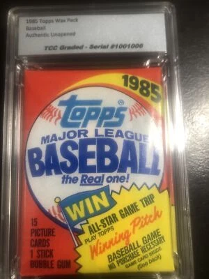 1985 Topps Baseball Wax Pack Certified Authentic Unopened And Encapsulated