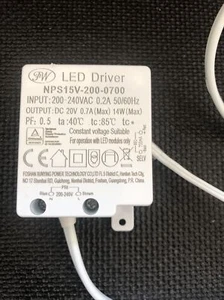 FW NPS15V-200-0700 LED Driver Trafo LED Transformator  20V 0.7A 14W Ersatz Trafo - Bild 1 von 5