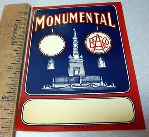 Vintage Original Etikett, 1930 Monumental Besen Etikett, tolle Grafik & Farben - Bild 1 von 2