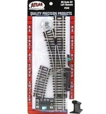 Atlas HO Scale ~ New 2025 ~ Code 83 ~ Left Hand Remote Snap Switch Turnout ~ 540 - Image 1 of 2