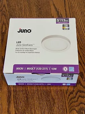 Juno SlimForm 10-Watt White LED Ceiling Light Surface Mount 5" NIB — 第 1/3 张图片