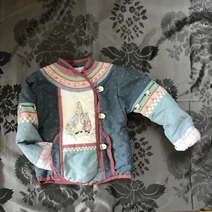 VTG DAISY KINGDOM Quilted Child’s Jacket Coat BEATRIX POTTER PeterRabbit SZ 5/6? - Picture 1 of 8