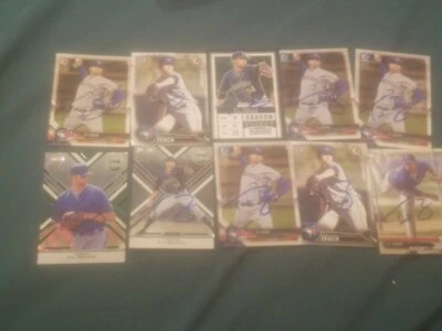 lot 10 tj zeuch signed cards autographed auto card blue jays mlb baseball t.j. - Image 1 of 2