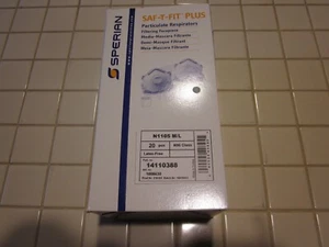 Box of 20 Sperian SAF-T-PLUS Particulate Respirator N1105 M/L 14110388 New - Picture 1 of 3
