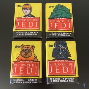 LOT OF (4) 1983 TOPPS RETURN OF THE JEDI SERIES 1 WAX PACKS [1]