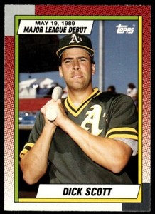 1990 Topps Major League Debut 1989 Dick Scott Oakland Athletics #112