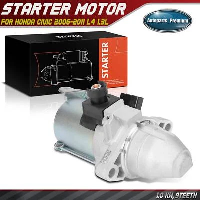 Motor De Arranque Para Honda Civic 2006-2011 1.3L 1.0KW 12V En sentido antihorario 9 Dientes Foto 1 de 4
