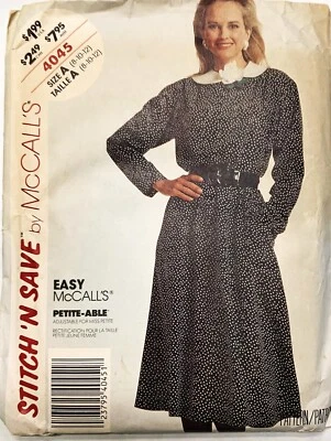 Vintage Dress Sewing Pattern Uncut Size 8 10 12  McCall's  Stitch N Save 4045 - Image 1 of 2